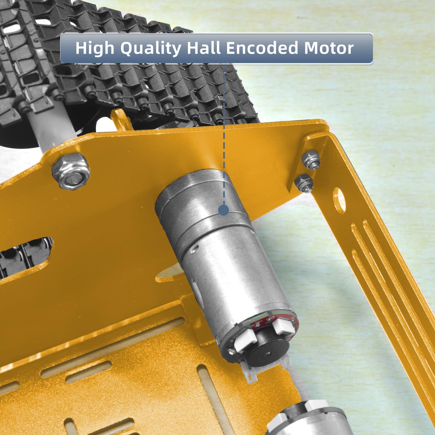 YonPhsy Tank Car Chassis with Encoder Motor, Shock Absorbing Robot Chassis Full-Metal Robotic Moving Platform Track for RaspberryPi Arduino Jetson Microb DIY Maker Smart Robot Car Learning Kit