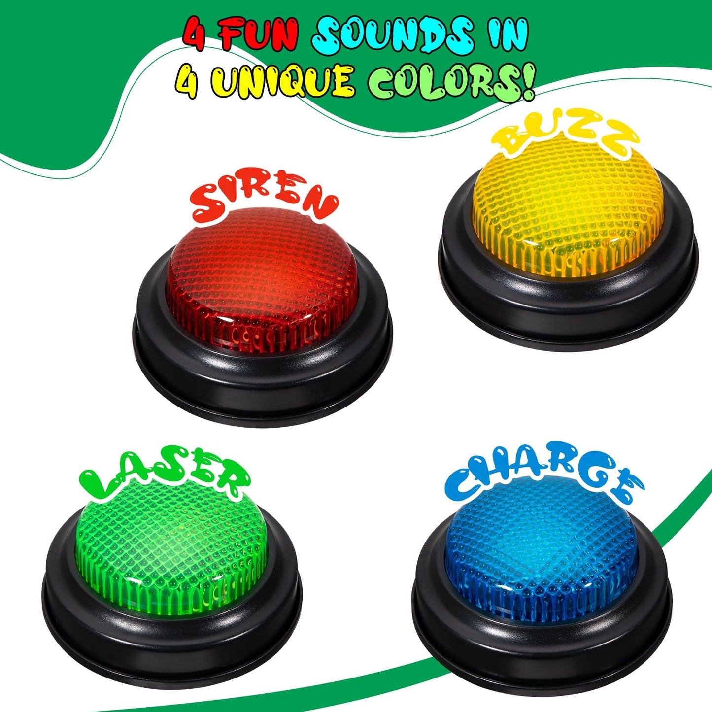 YTZRLO 8-Pack Game Buzzers for Trivia Games – Classroom Quiz Buzzers with Lights & Sounds for Learning, Parties & Family Fun
