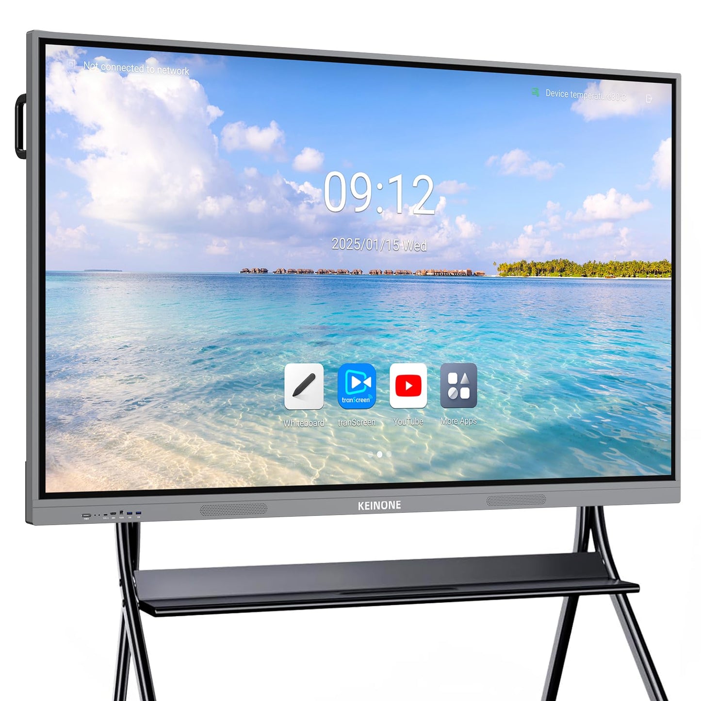KEINONE 55'' 4K Smart Board, Android 14 OS 8+128 GB Interactive Whiteboard, Electronic Digital Whiteboard with Open App Ecosystem, Touchscreen Smart Board for Home, Office and Classroom, Gray