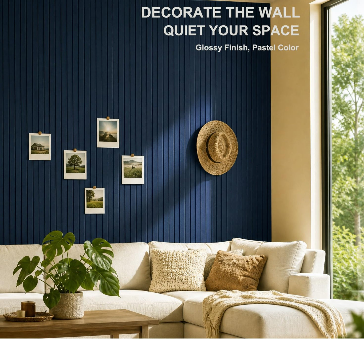 G Gamit 0.47" Thick Felt Pin Board 36"x24" Large Cork Board Alternative 6 Pack 11.81"x11.81"Felt Bulletin Board Wall Tiles Notice Board with 30 Pushpins for Home Office School(Fine-Dark Blue)