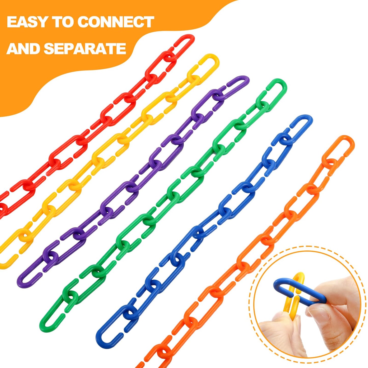 Suwimut 1000 Pieces Plastic C-Clip Hooks Chain Links, Interchangeable Rainbow C-Links Kids Learning Toys for Classroom Preschool, Sugar Glider Swing Climbing Cage Toys for Small Pet Rat Parrot Bird
