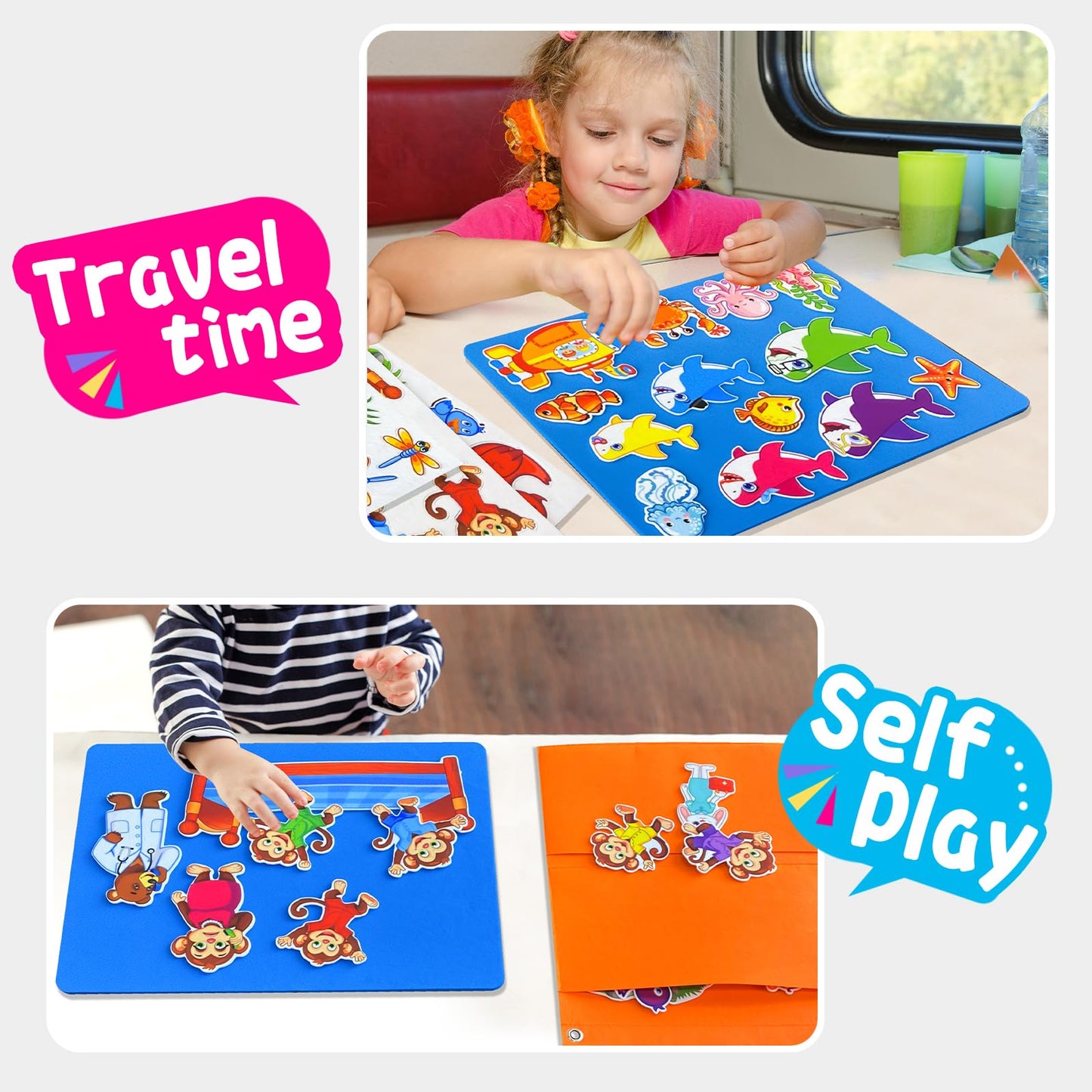 5 Set Felt Board Stories Pieces for Toddlers，1 Flannel Board With 5 Little Ducks,5 Little Monkeys Jumping on The Bed,5 Green Speckled Frogs,Baby Shark,26 letters for Preschool Learning Activities