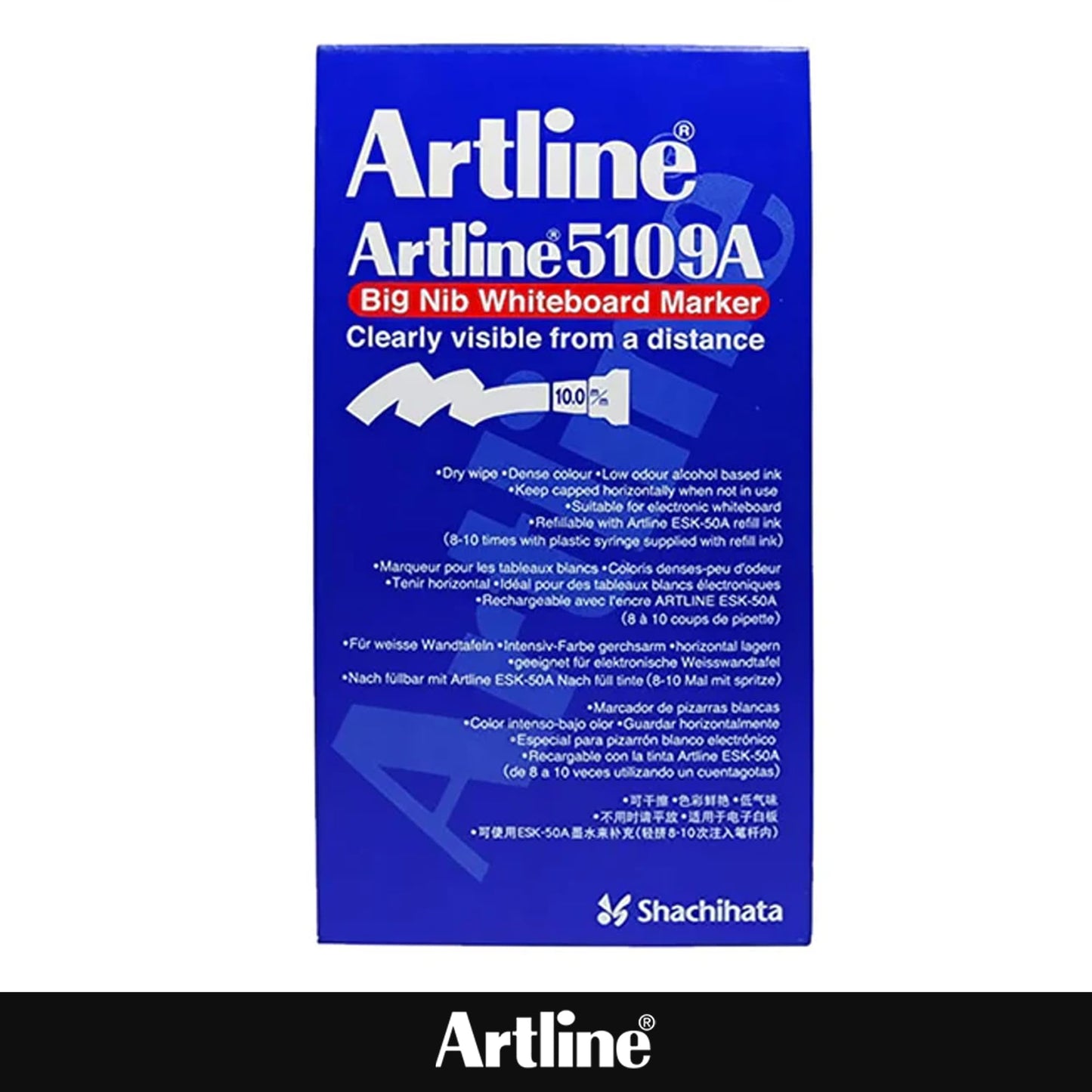 Artline 5109A Magnum White Board Markers Dry Erase with Jumbo Big Nib For Clear, Visible Lettering, Black, Red, Blue, and Green - 4 Pack