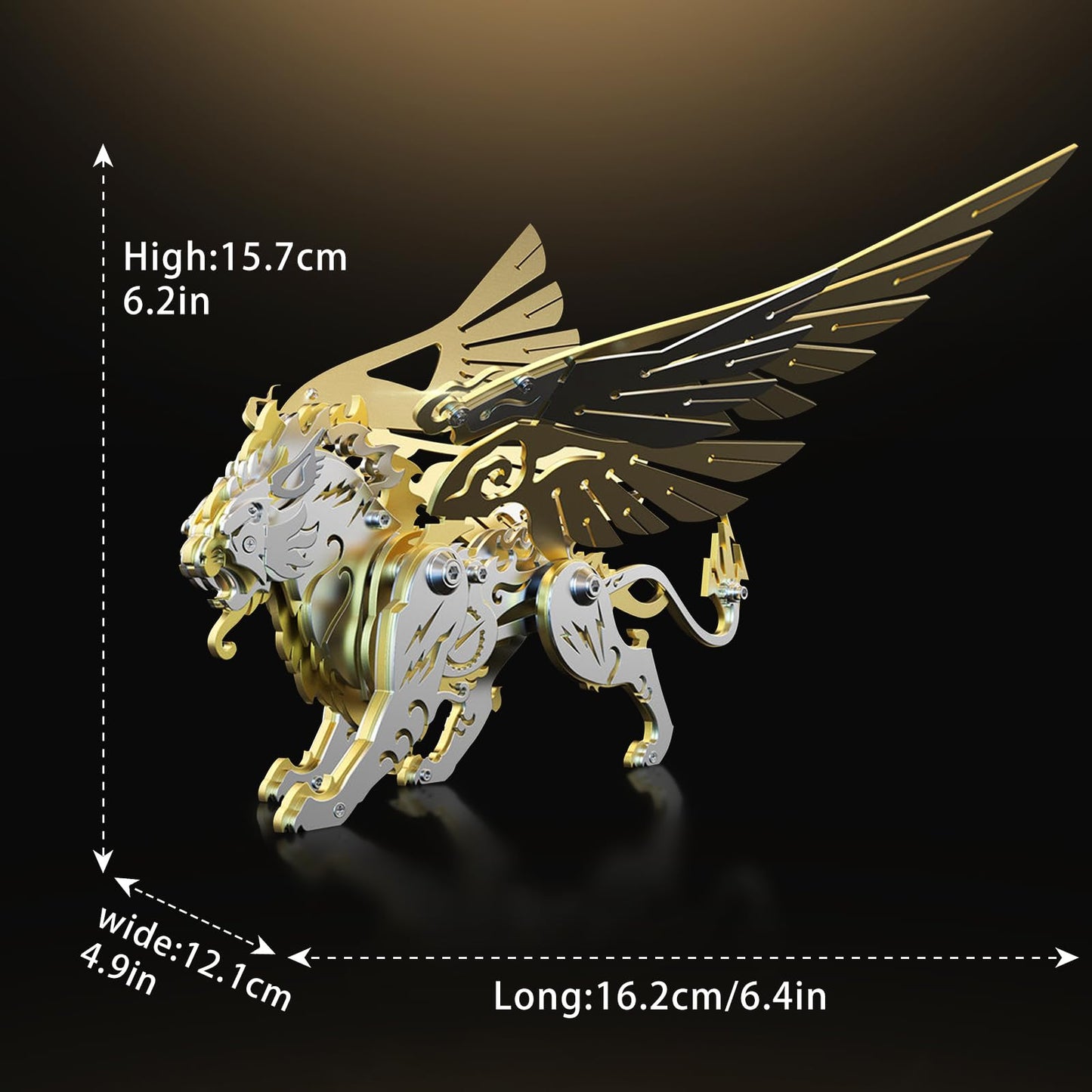 3D Metal Puzzles for Adults,3D Metal Model Kits Mechanical Golden White Tiger,Steel 3D Puzzles Stainless Steel Ornaments for Adults Home Decor Art Craft Gifts Toys.