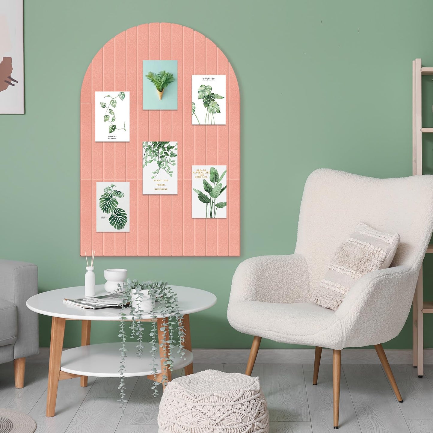 Yunihome Large Cork Board for Wall & Office Decor, 36" x 24" Arched Felt Bulletin Board Pin Board Vision Board with 30 Pins – 6 Customizable Wall Tiles for Office Home Bedroom, Photo & Picture Display