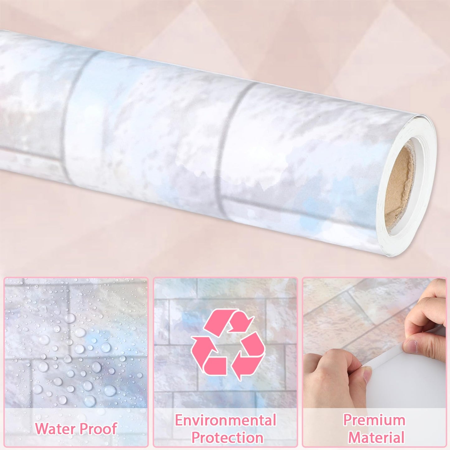 Graffiti Wall Bulletin Board Paper Roll Pastel Brick Gradient Stone Bulletin Board Background Back to School Classroom Decor Poster for Art Craft DIY Projects Home Office Party Supplies 17.7in x 20ft
