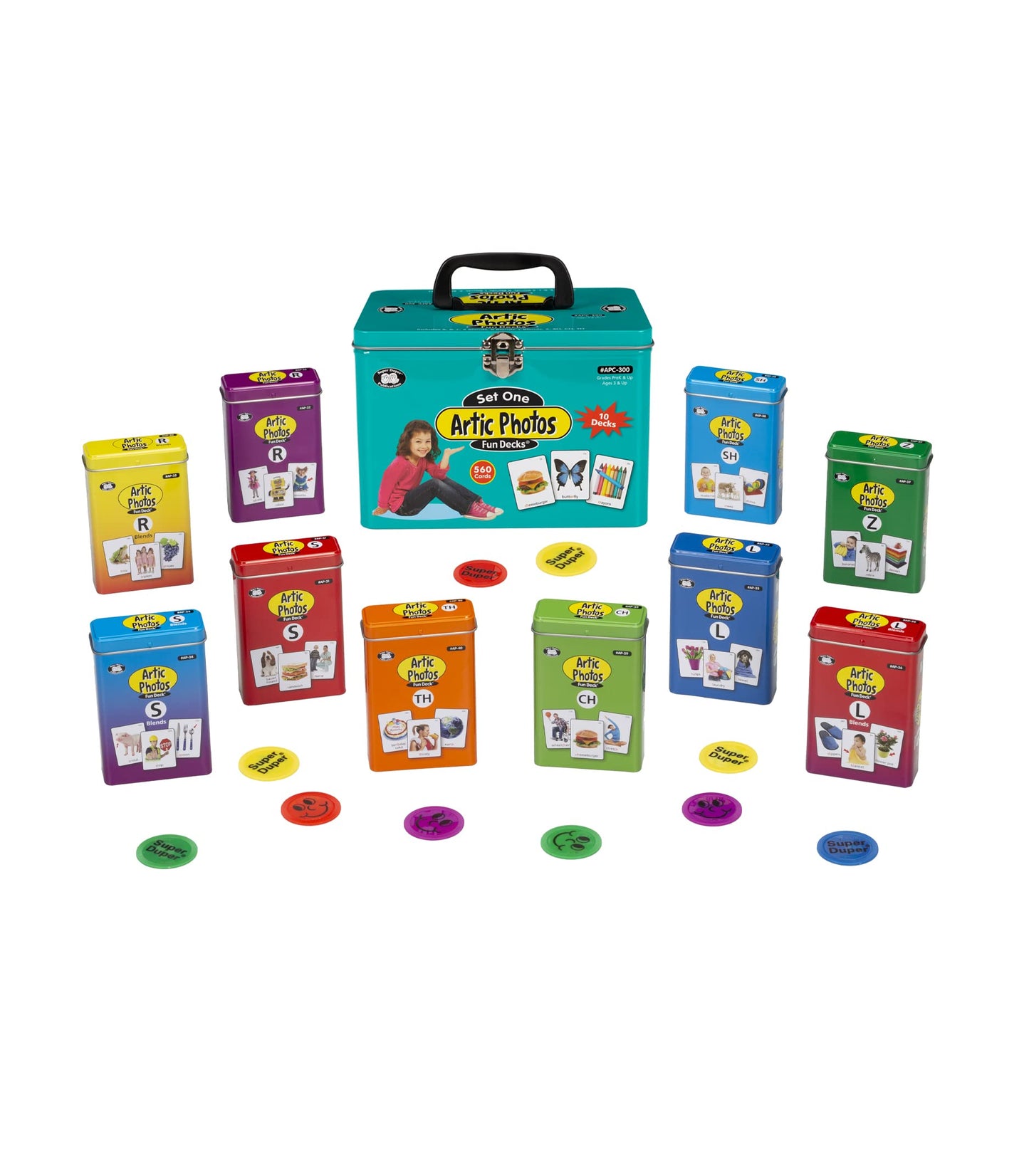 Super Duper Publications | Set of 10 Articulation Photo Flash Cards Fun Decks (Combo Set One) - New Revised Color Photos | Speech Therapy | Educational Learning Resource for Children