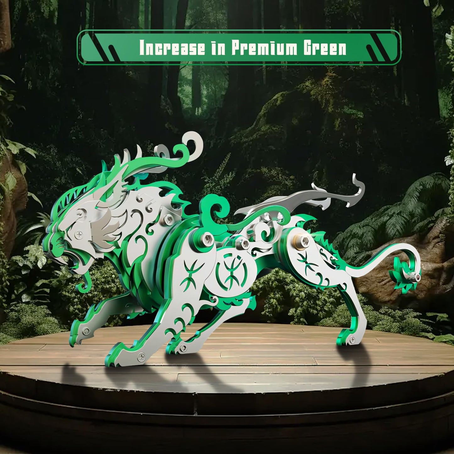 3D Metal Puzzles,3D Metal Puzzle for Adults,Mechanical Model Kit Green Bi an,Steel 3D Puzzles Stainless Steel Ornaments for Adults Home Decor Art Craft Gifts Toys.