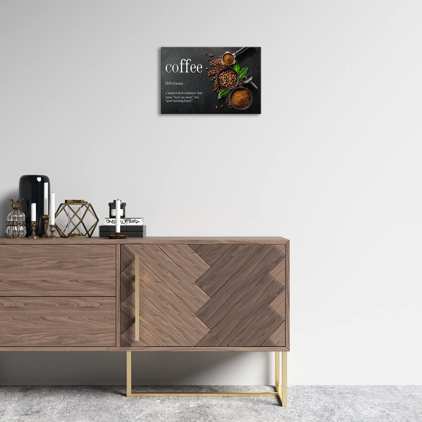 BWSPACE Coffee Bean Decor Canvas Wall Art - Kitchen & Office Modern Coffee Decorations - 12x18 inches