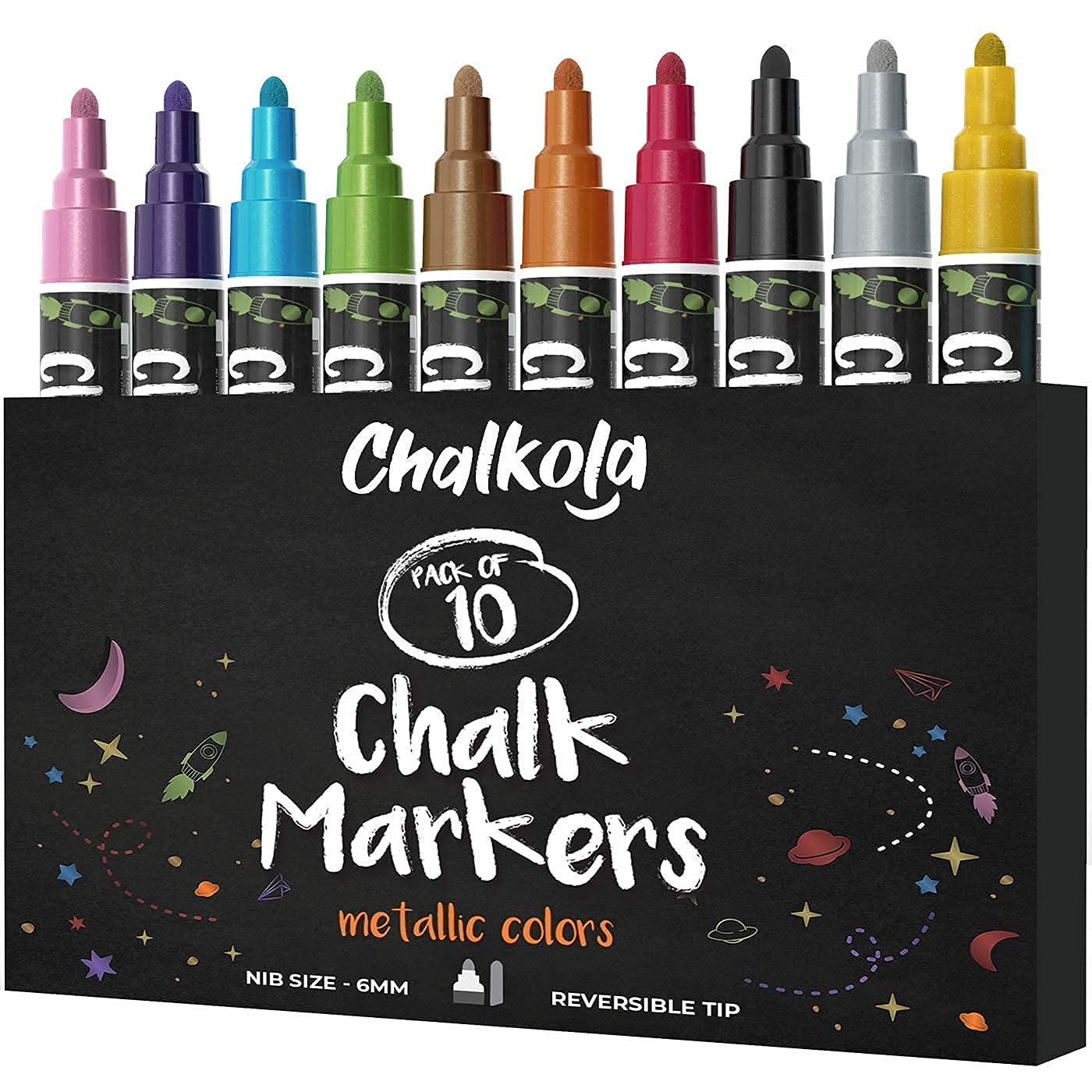 Assorted Chalk Bundle - 5 Red Variety + 21 Classic + Metallic 6mm