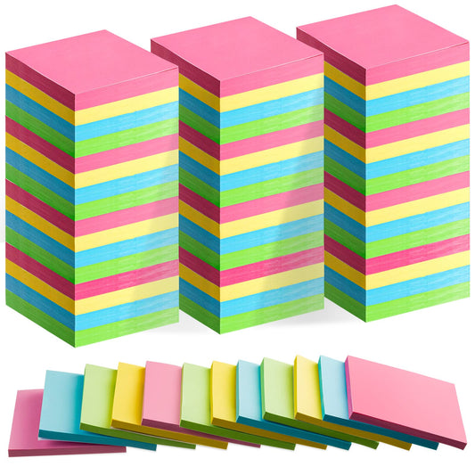 Fainne 120 Pack Sticky Notes Bulk 3 x 3 inch Self Stick Note Pads Multicolor Paper Memo for Office School Supplies Student Teacher Classroom Back to School Essentials, 50 Sheet/Pad(Simple Color)
