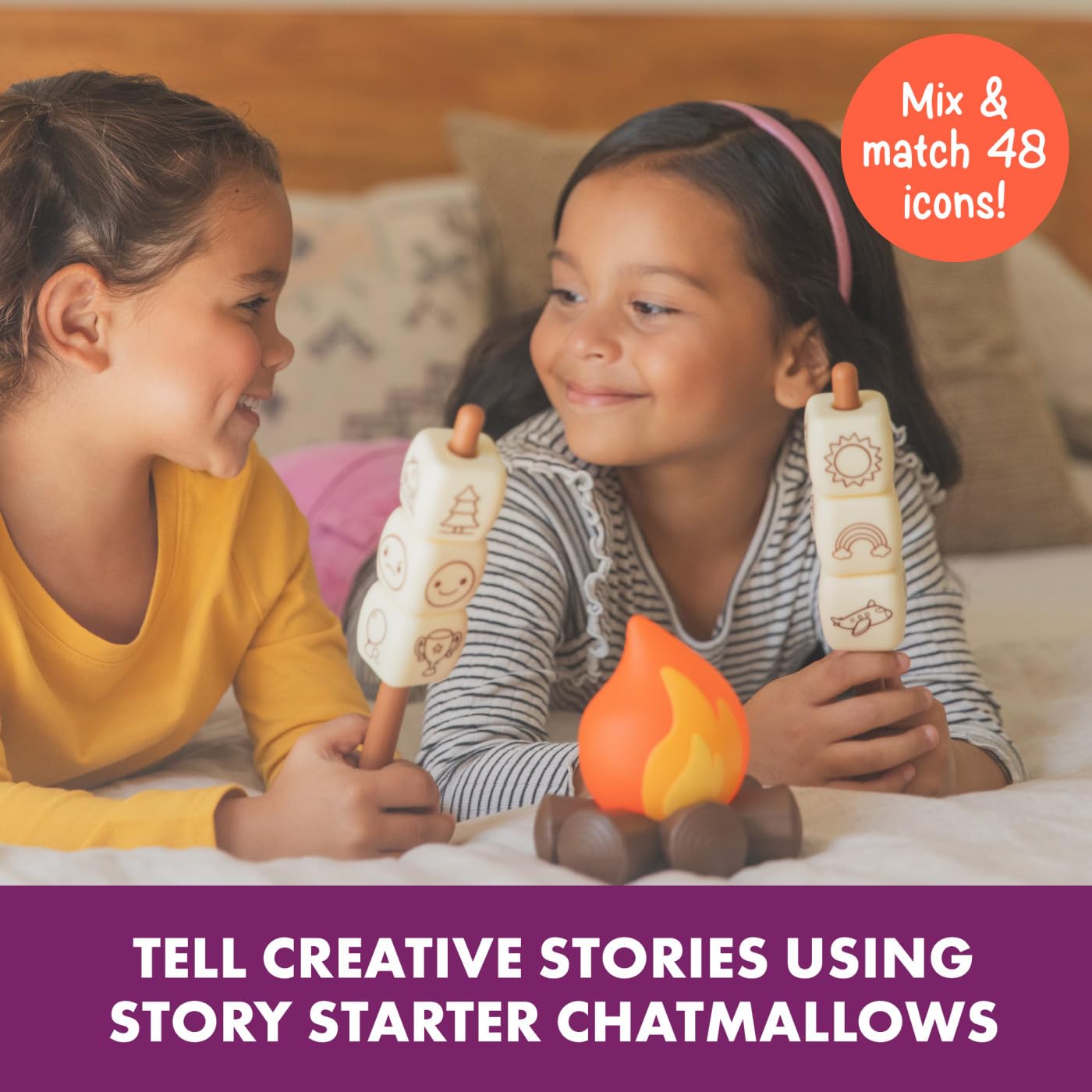 Educational Insights Campfire Chatmallows – Creative Story Cubes & Social Skills Activities, Conversation Starter Games, Interactive Storytelling and Sequencing Set for Imaginative Kids Ages 4+