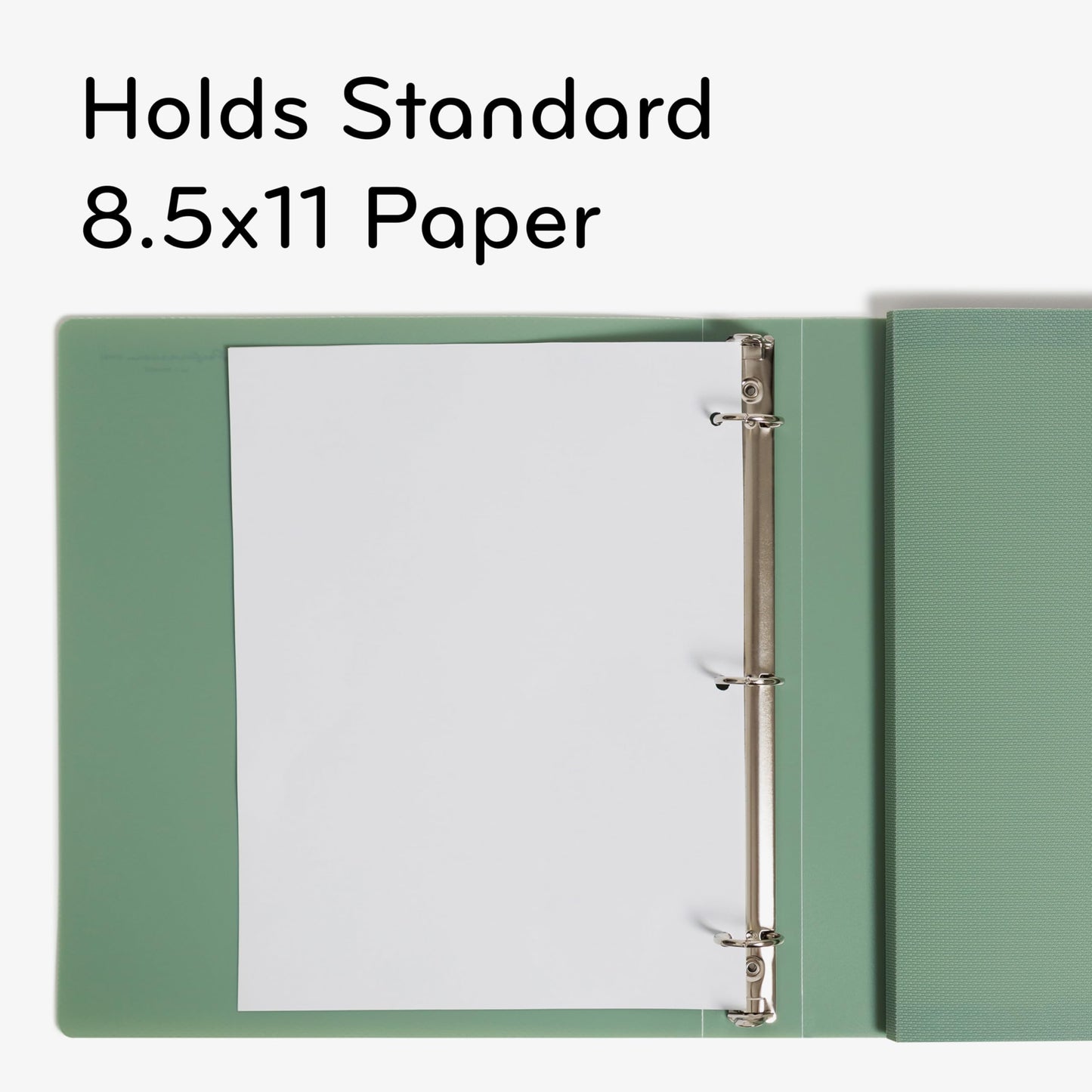 U Brands Poly Performance 1" Binders, Set of 2, Olive Green, Expanding File Pocket, Silver Metal O-Rings