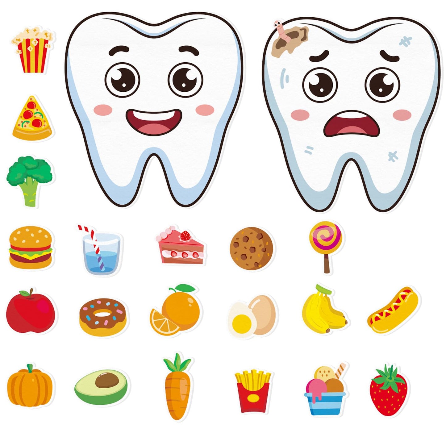 Ai fsem 22 Pcs Teeth Toys Felt Board Story Sets Felt Wall Activities for Toddlers Matching Game Toddler Learning Activities Play School Set