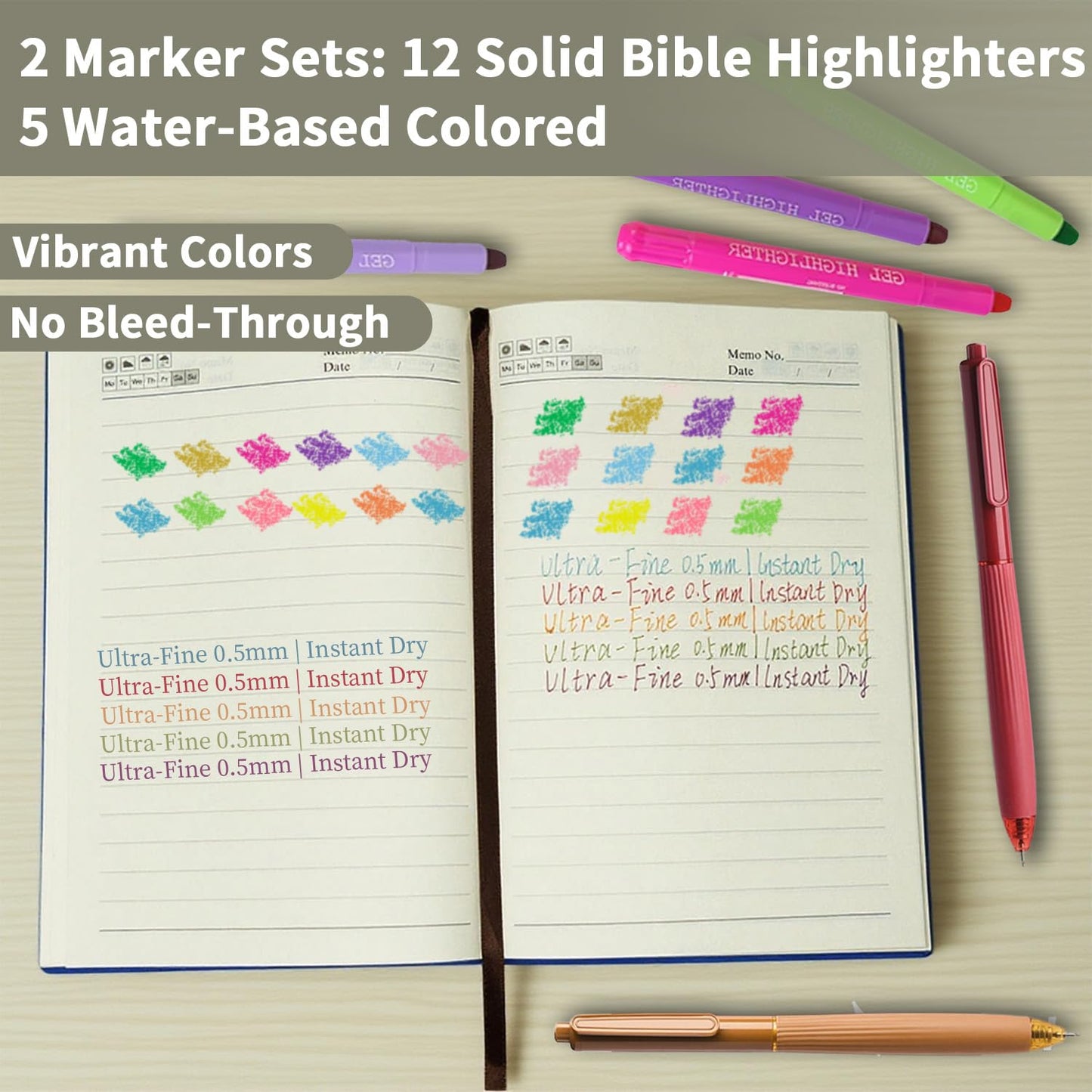 25 PCS Bible Study Supplies Kit, Large Capacity Canvas Tote Bag for Women Organizer, Bible Highlighters and Quick Dry Pens No Bleed Through, Notebook Bible Tabs Cross Bookmark Journaling Accessories