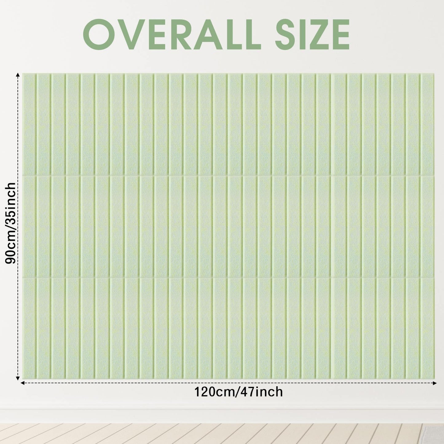 Honoson 12 Pack 48"x 36" Large Cork Board Alternative Felt Bulletin Board Wall Tiles with Safe Square Adhesive Roll Cork Tiles for Walls Home Office Classroom Back to School Pin Panels(Sage Green)