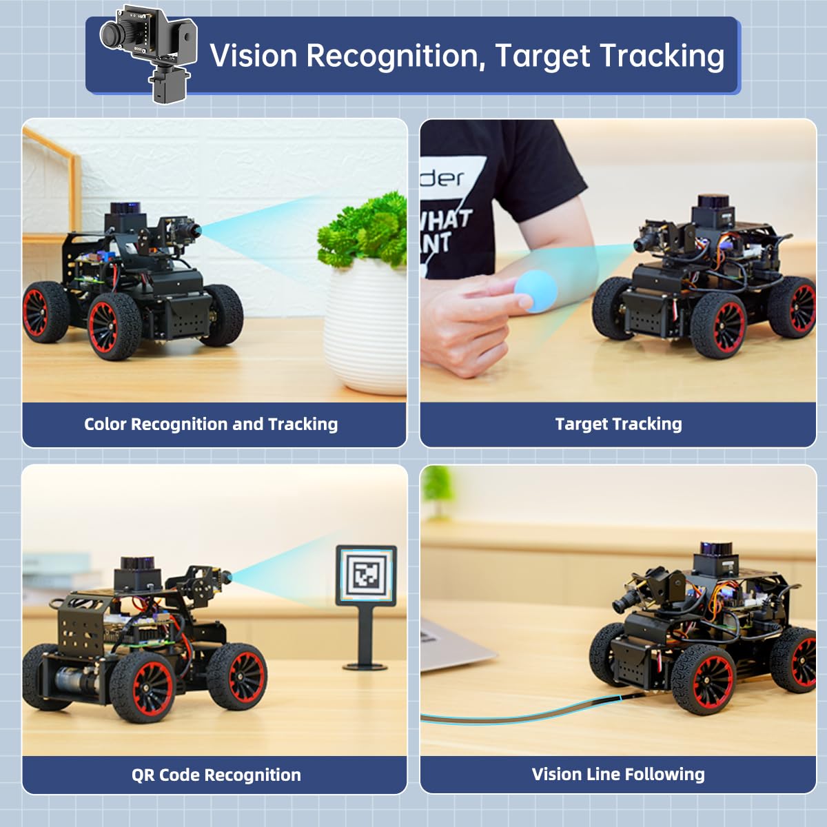 LewanSoul ROS2 Robot Car for Raspberry Pi 5 Programmable AI Vision Smart Robot Kit Ackermann Chassis, Lidar SLAM Mapping Navigation Path Planning Autonomous Driving, MentorPi A1 Without RPi