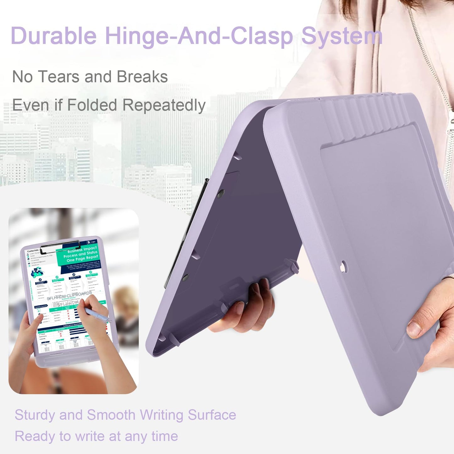 SFLHHDM Clipboard with Storage,Storage Clipboard with Pen Holder, A4 Binder Clip Boards 8.5x11 with Low Profile Clip,Side Opening Nursing Clipboards, Clipboards Folder for Office Supplies-Dusty Purple