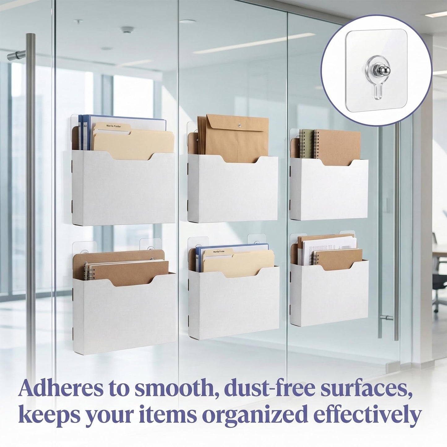AXYCXIN 12 Pack Wall Mount File Holder, Mail File Organizer, Mail Paper Orgnization Hanging File Holder for Office, School, Storage Organization