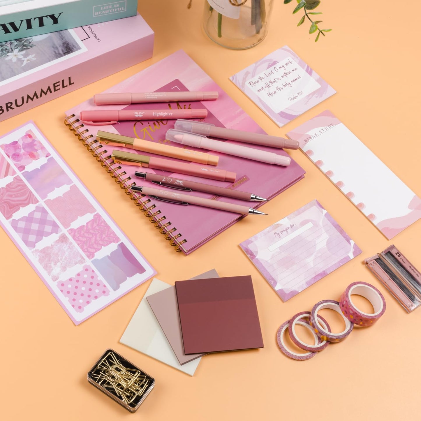 Mr. Pen- Bible Journaling Kit for Women, Bible Highlighters and Pens No Bleed, Notes, Tabs, Washi Tape & Journal for Devotions, Prayer & Christian Gifts