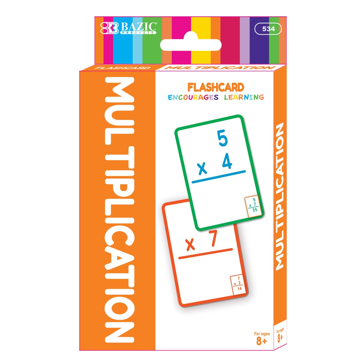 BAZIC Products Multiplication Flash Cards, 36 Cards, Ages 8+, Case of 72