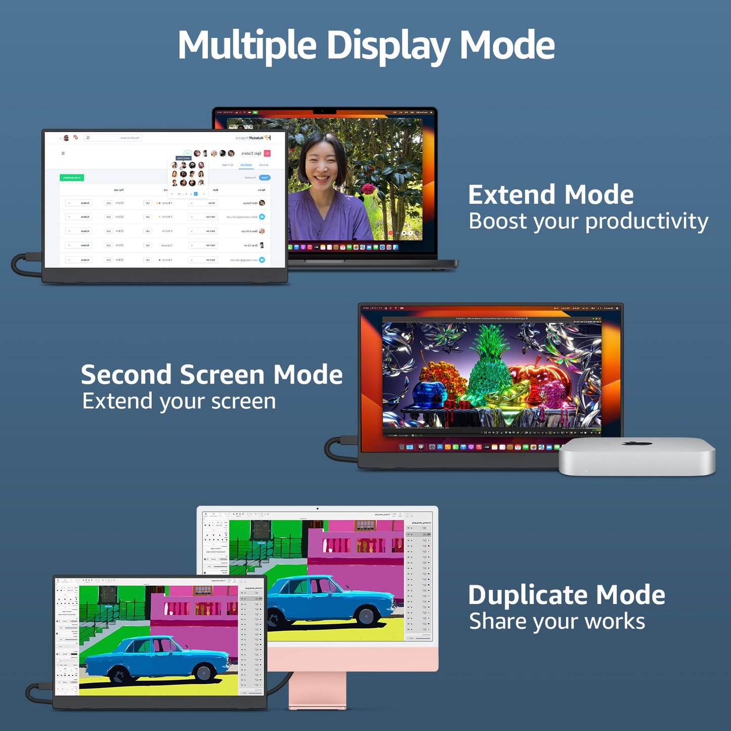 cocopar Portable Monitor 15.6 Inch 1080P FHD 60Hz 85% sRGB Travel Monitor with Speaker HDMI USB-C Second Screen for Laptop MacBook Surface PC Xbox PS4/5, VESA Mountable, with Cover Stand