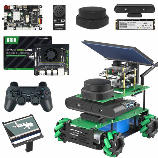 Yahboom Jetson Orin Nano Super 4GB RAM ROS2 Powered Educational Robot AI Voice Module, Ubuntu AI Vision Mapping Navigation 360°Movement (ULT Ver-with Orin Nano Super 4GB)