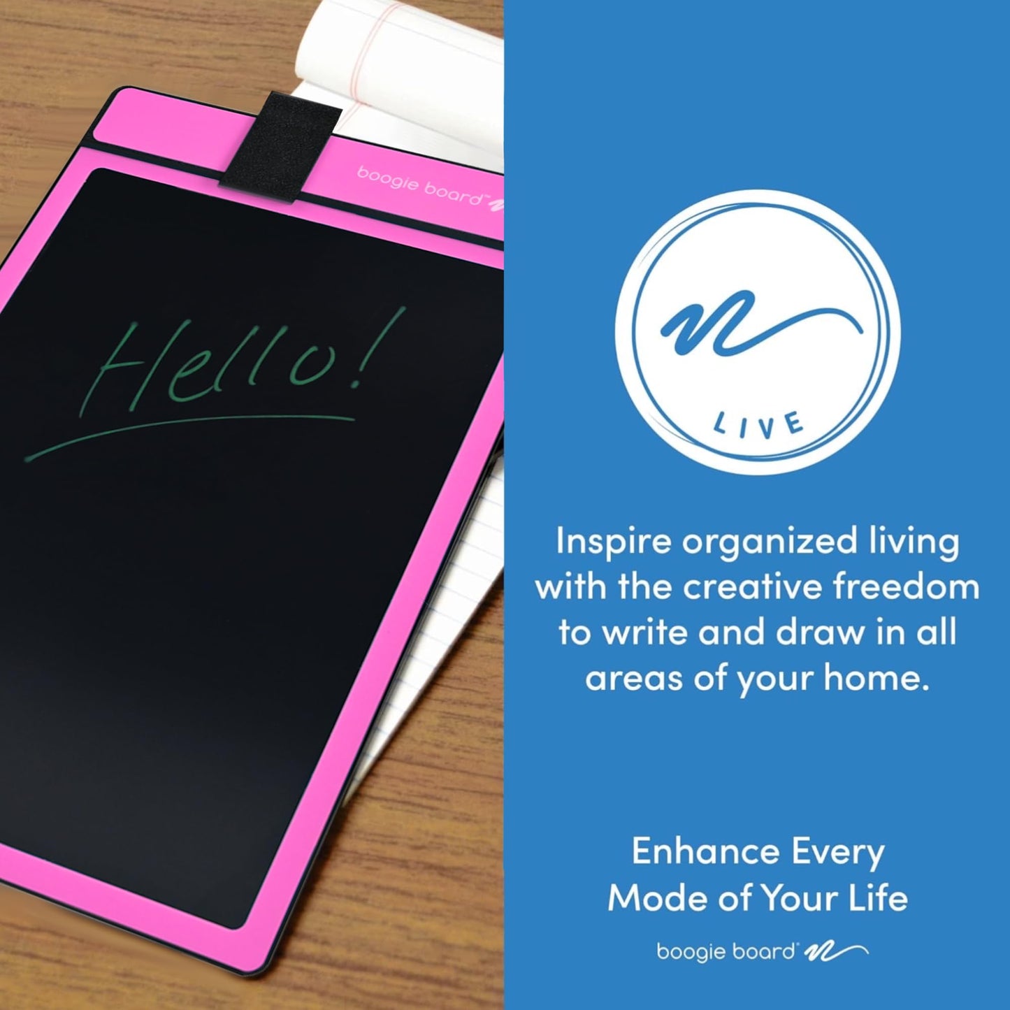 Boogie Board Basics Reusable Writing Pad - Digital Drawing Tablet, LCD Writing Pad with Instant Erase, Includes Stylus Pen