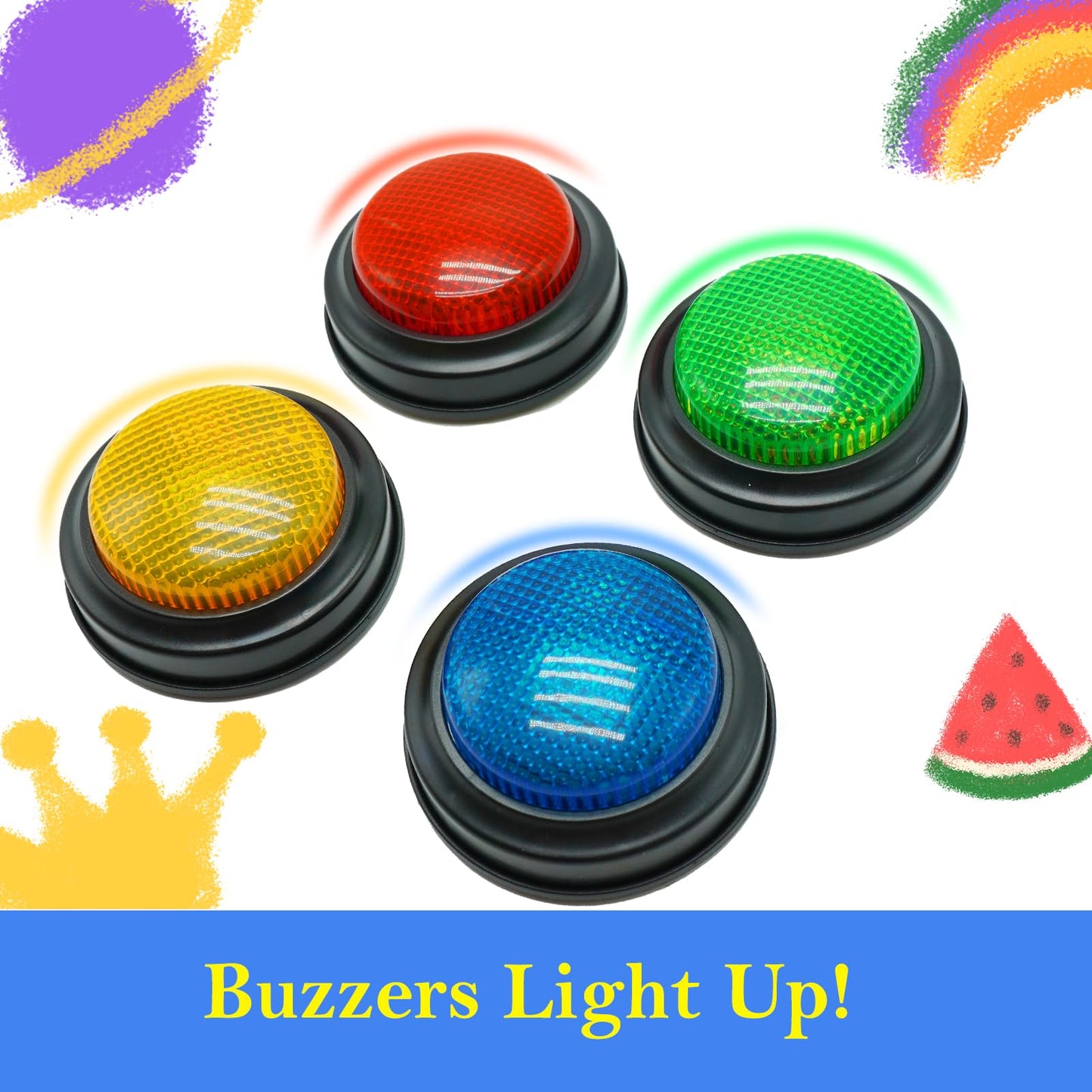Gelabur 8-Pack Buzzers for Trivia Games, Answer Buzzers for Classroom, Family Feud Jeopardy Buzzer, Game Buzzers with Lights and Sound for Classroom