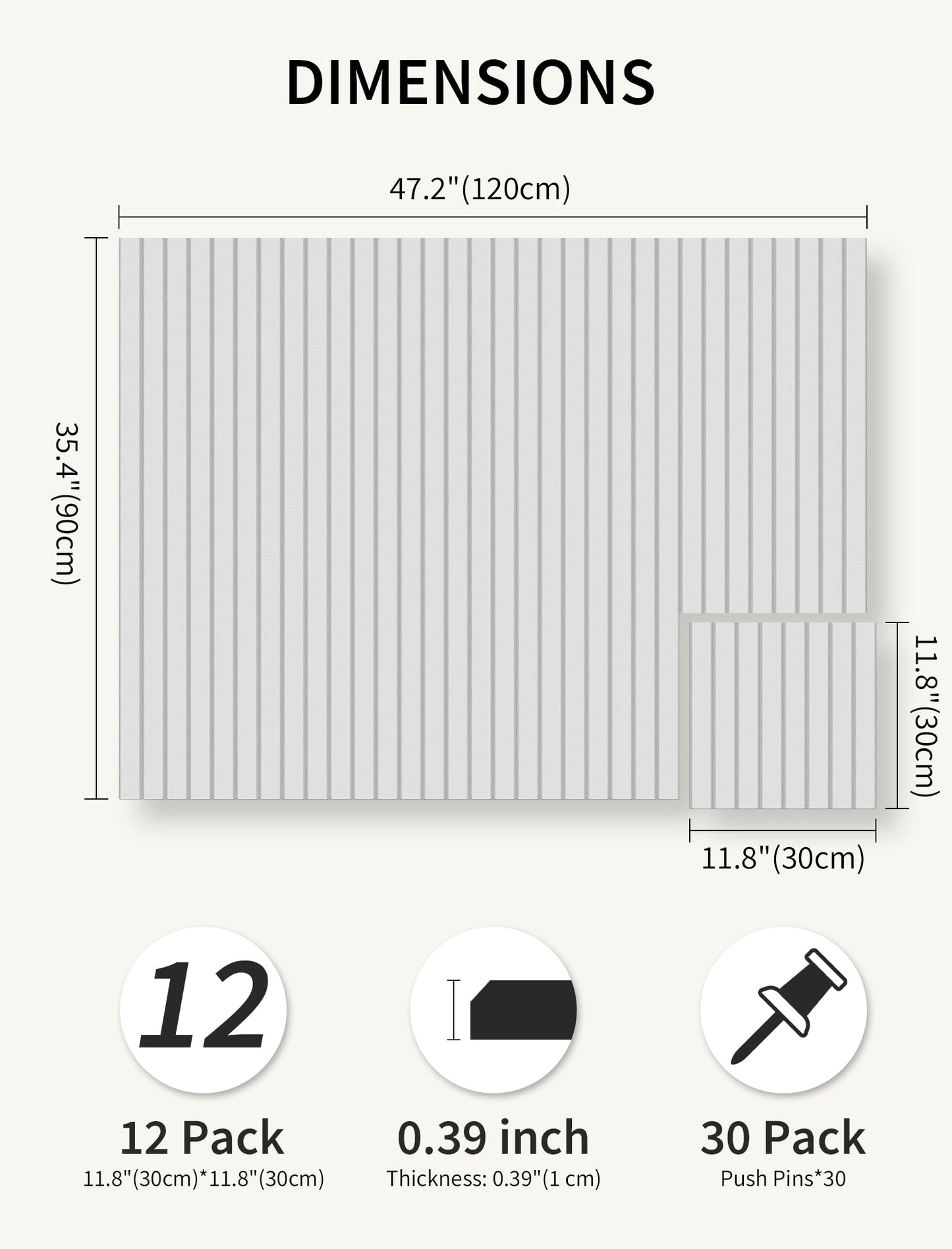 Large Bulletin Board 48"x 24" Cork Boards for Walls, 8 Pack Felt Wall Panels Photo Board, Cork Board for Office Home Pin Board