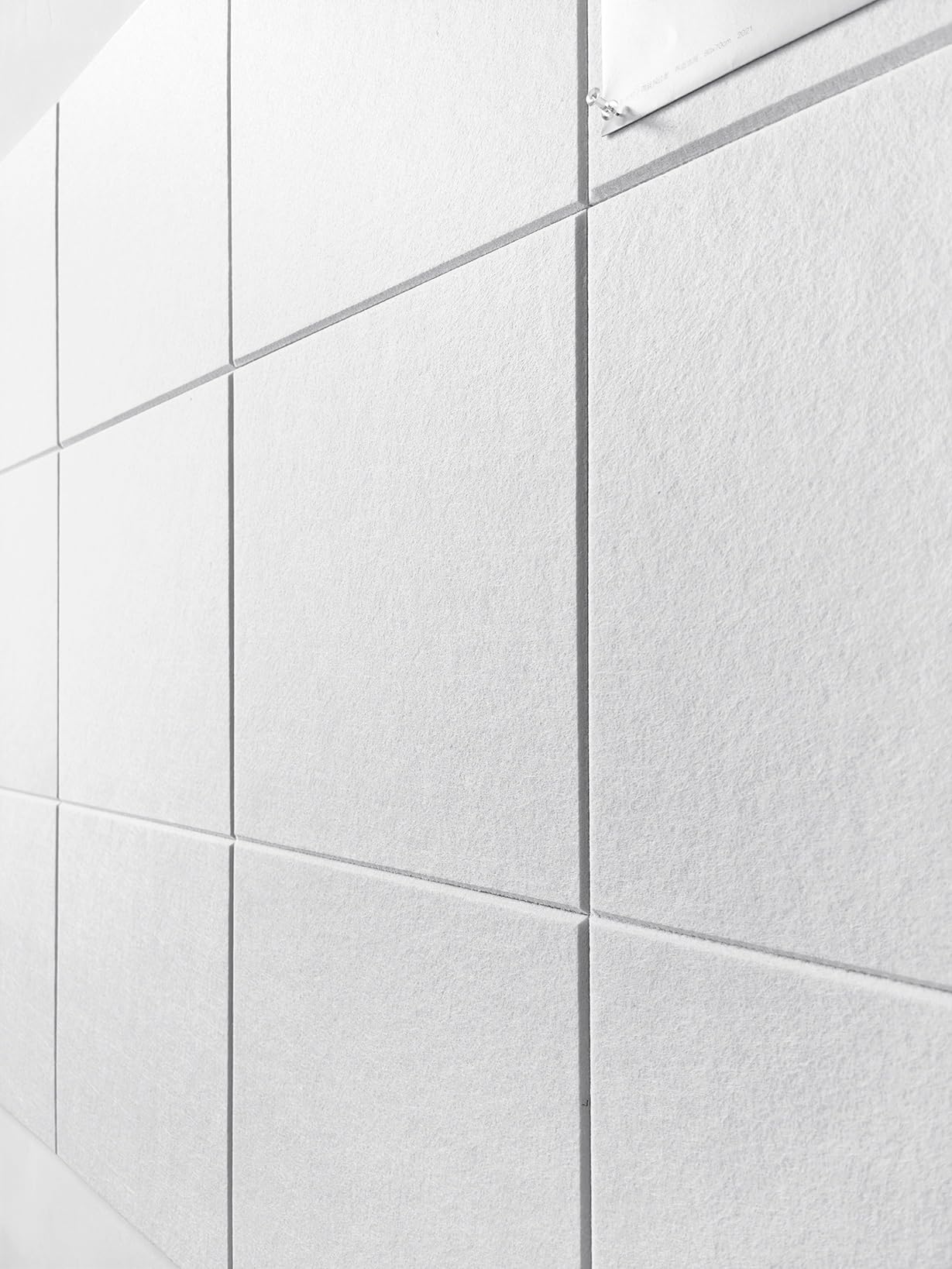White Cork Board Tiles | Large Cork Board Alternative | Felt Wall Tiles (12-Pack) | Aesthetic Felt Bulletin Board for Office, Home & Classroom | Large Cork Boards for Walls Memo Board | White