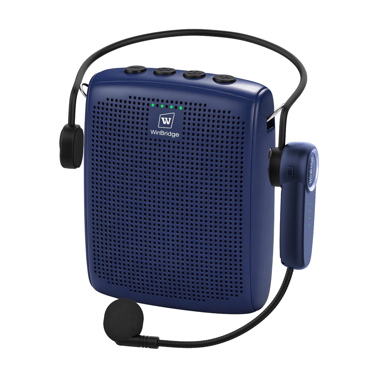 WinBridge Wireless Voice Amplifier - 15W Bluetooth PA System for Teaching, Tour Guiding, Business Meetings, Conference Training, 12-15H Battery, Portable Microphone with Speaker Sound System Blue