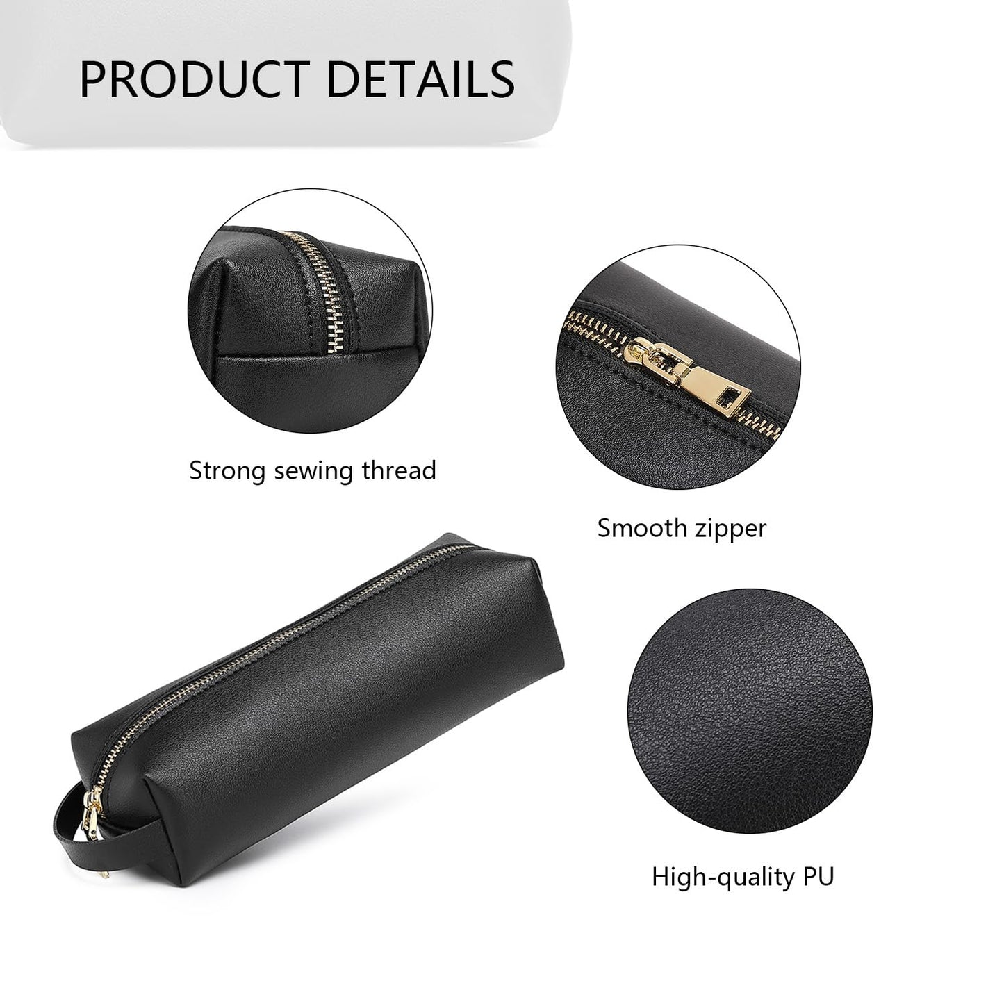 YONBEN Pencil Case Soft School Pencil Pouch Bag for Easy Carry Stylish and Durable (Pink,Faux leather)