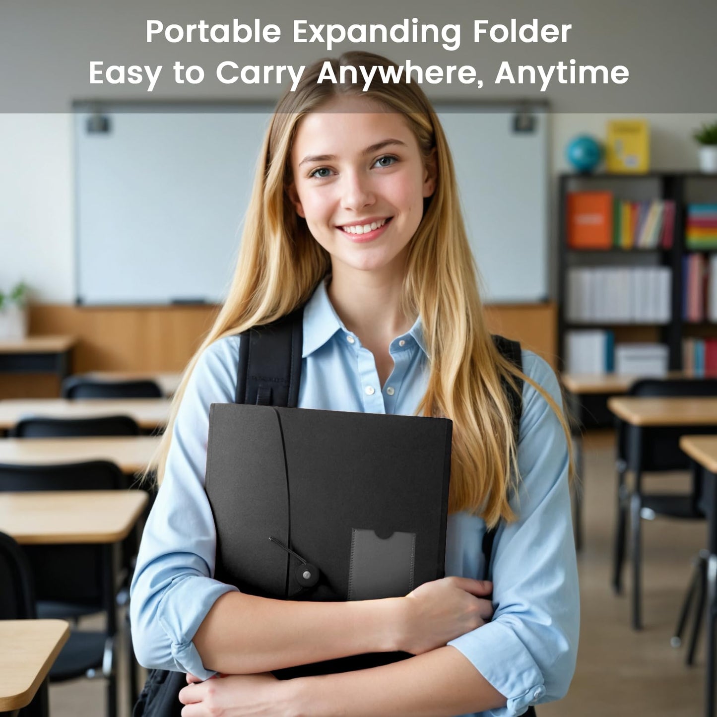 2-Pack 13-Pocket Expanding File Folder, Accordion File Organizer with Labels, Fits Letter Size & A4 Paper, for Home Office School College Supplies