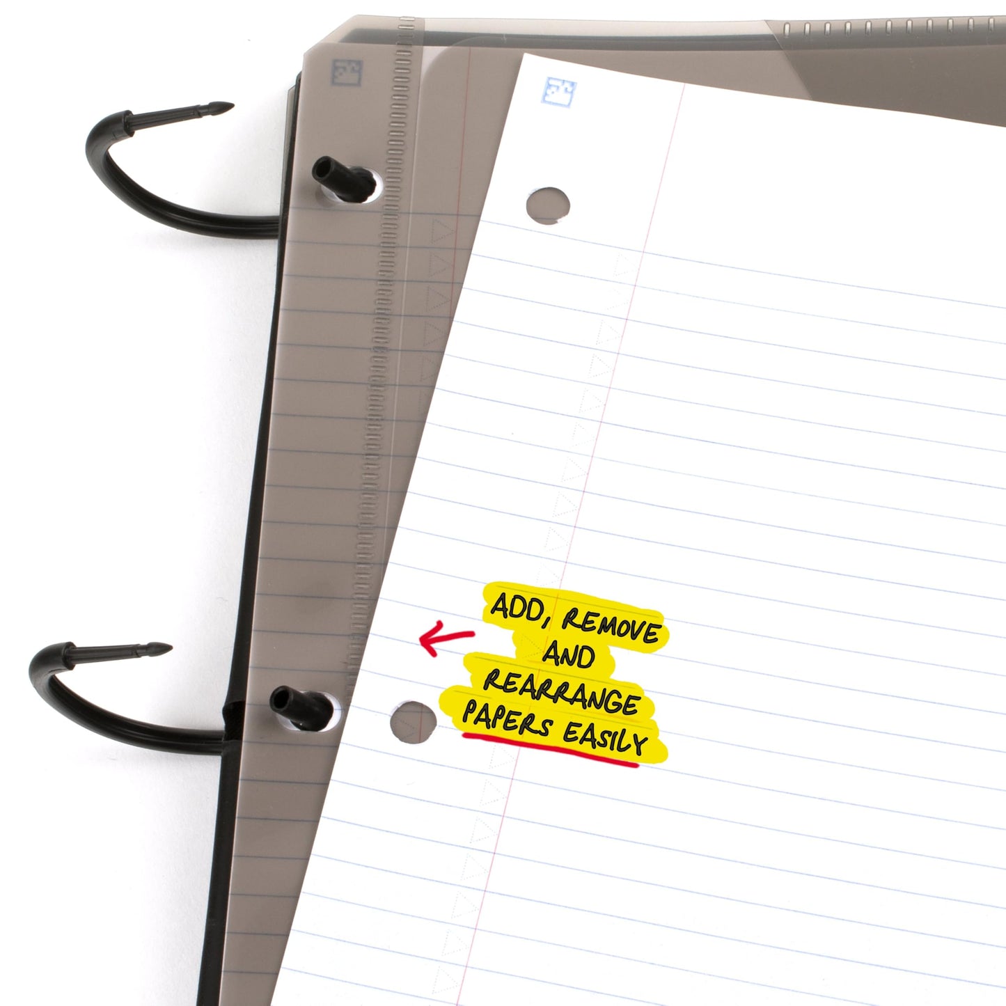 Five Star Flex Refillable Notebook + Study App, College Ruled Paper and 1 Inch TechLock Ring Binder with Customizable Cover, Pockets, Tabs and Dividers, 200 Sheet Capacity, Fire Red (29326AB2)