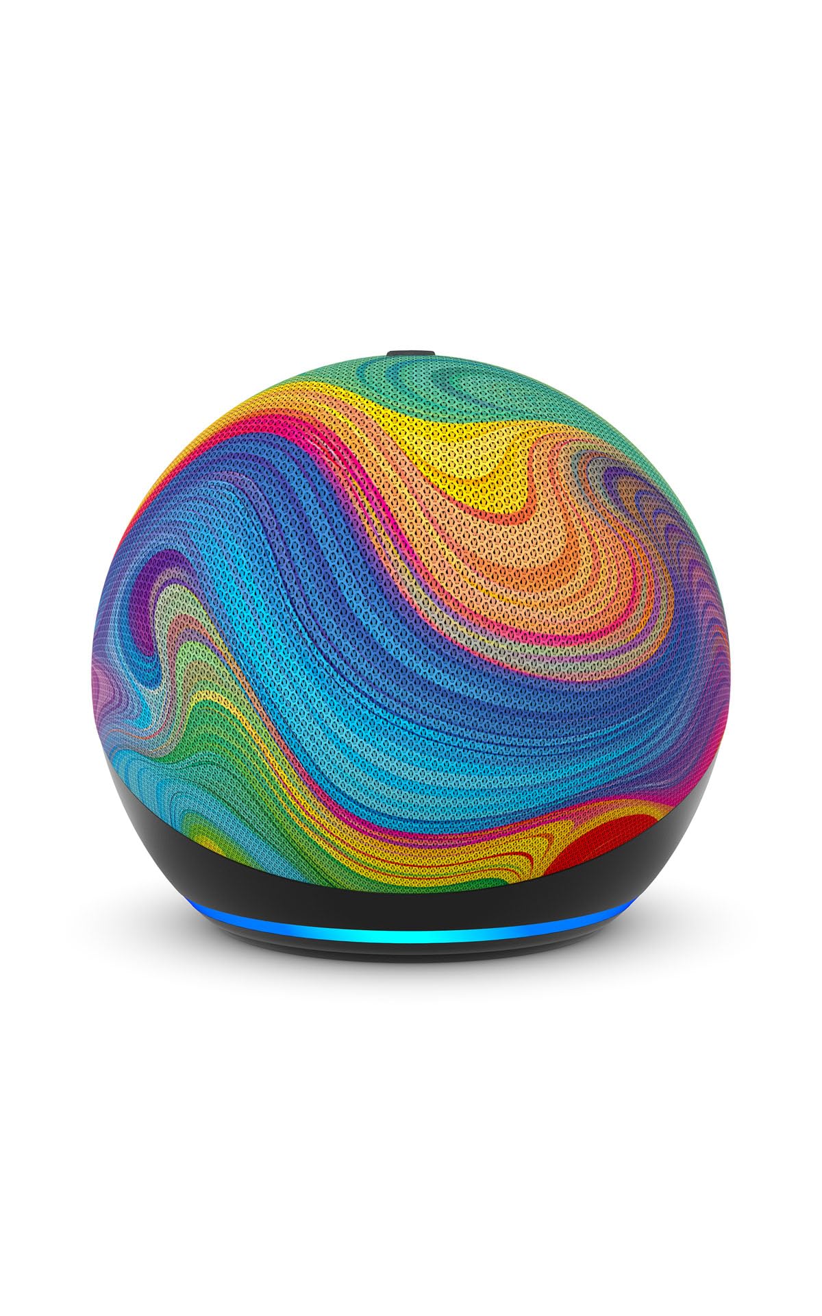 Amazon Echo Dot Kids (newest model), Smart speaker to enjoy age-appropriate audiobooks, interactive games and Alexa+ experiences to create and learn, Rainbow Swirl design