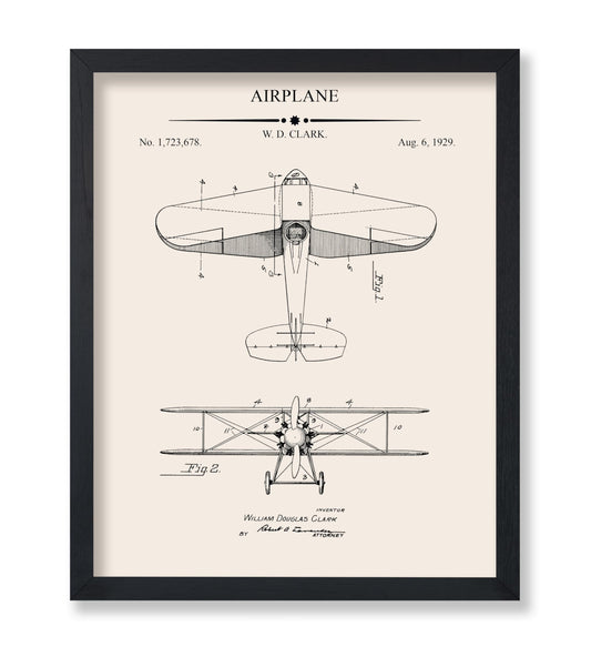 Monem Art Vintage Transportation Blueprint Print - Airplane Patent Poster - Pilot & Aviation Art - Technical Drawing Wall Design - Great Garage or Man Cave Wall Decor - 8x10 UNFRAMED Wall Art