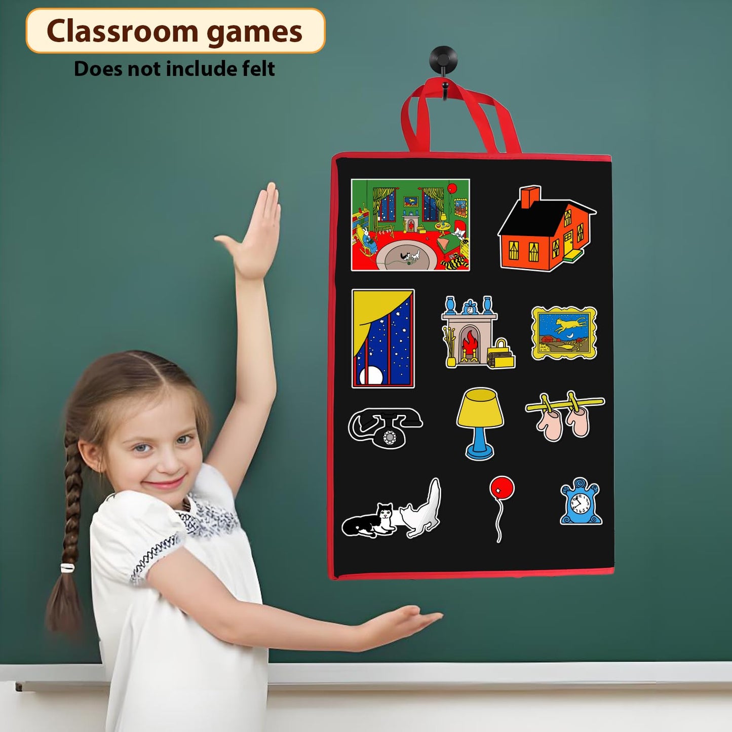 Ai fsem Large Felt Flannel Board Portable Double-Sided Foldable Felt Story Boards for Toddlers Storytelling Learning Activities Teacher Supplies