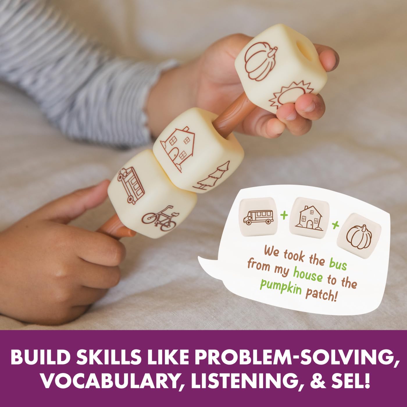 Educational Insights Campfire Chatmallows – Creative Story Cubes & Social Skills Activities, Conversation Starter Games, Interactive Storytelling and Sequencing Set for Imaginative Kids Ages 4+