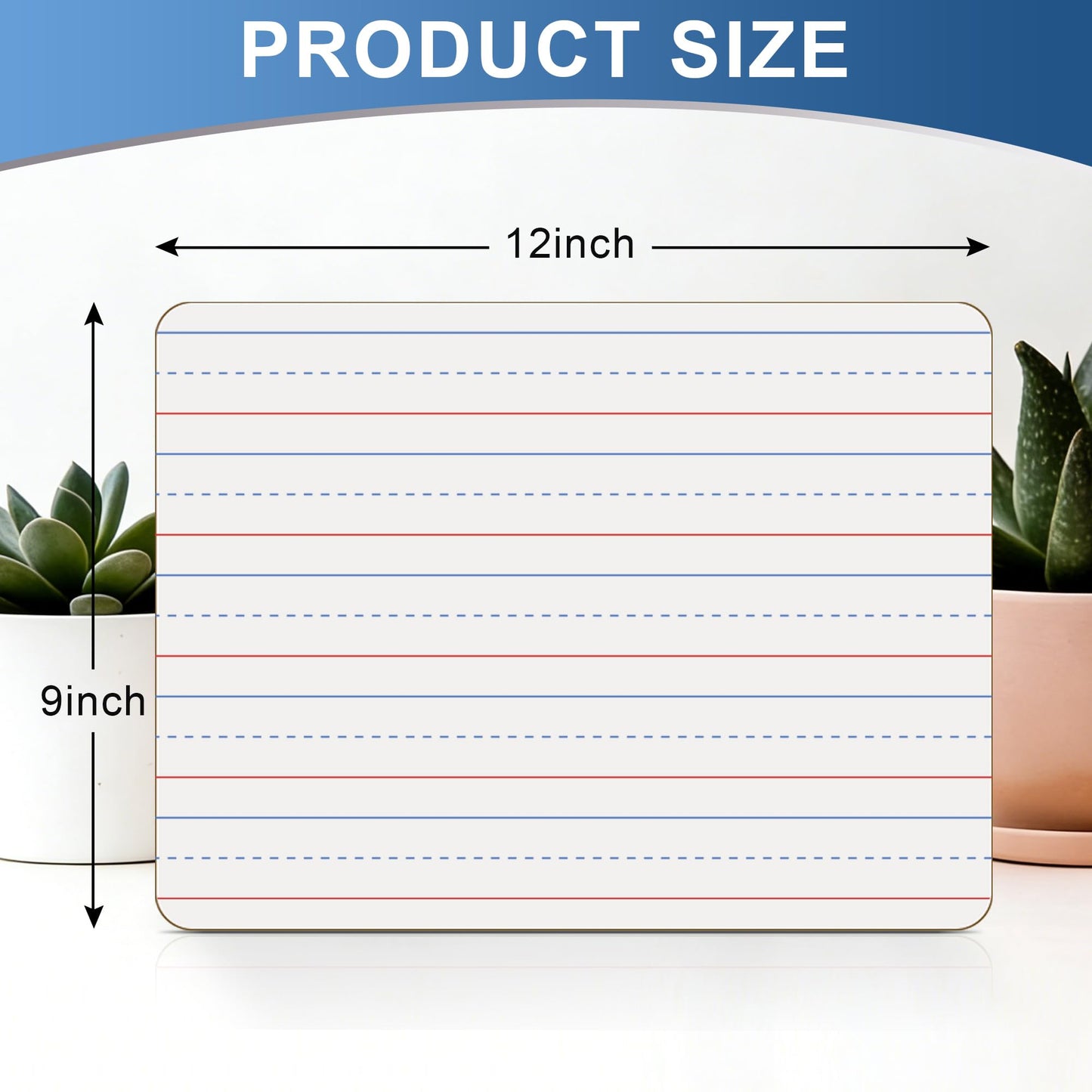 Dry Erase Boards, 32 Pack 9 x 12 Inch Mini Portable Practice White Boards, Double Sided Personal Small Whiteboards with Lines for Kids, Students, Teachers Classroom School Supplies