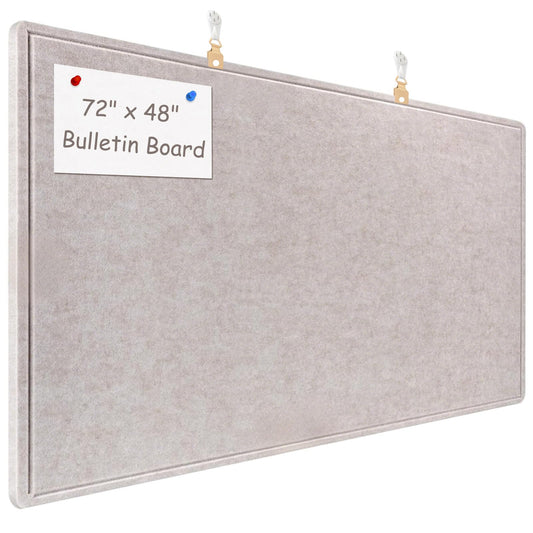 Large Bulletin Board - 72 x 48 Inches, Large Felt Board Decorative Pin Board for Wall, Foldable Photo Board, Lightweight Durable Pin Board for Home, Office, School, Classroom, Kitchen (Light Camel)
