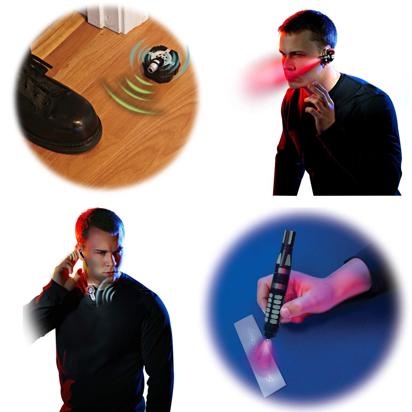 MUKIKIM SpyX/Micro Gear Set + Lazer Trap Alarm - 4 Must-Have Spy Tools Attached to an Adjustable Belt + Invisible LED Beam Barrier & Alarm! Jr Spy Fan Favorite & Perfect for Your Spy Gear Collection!