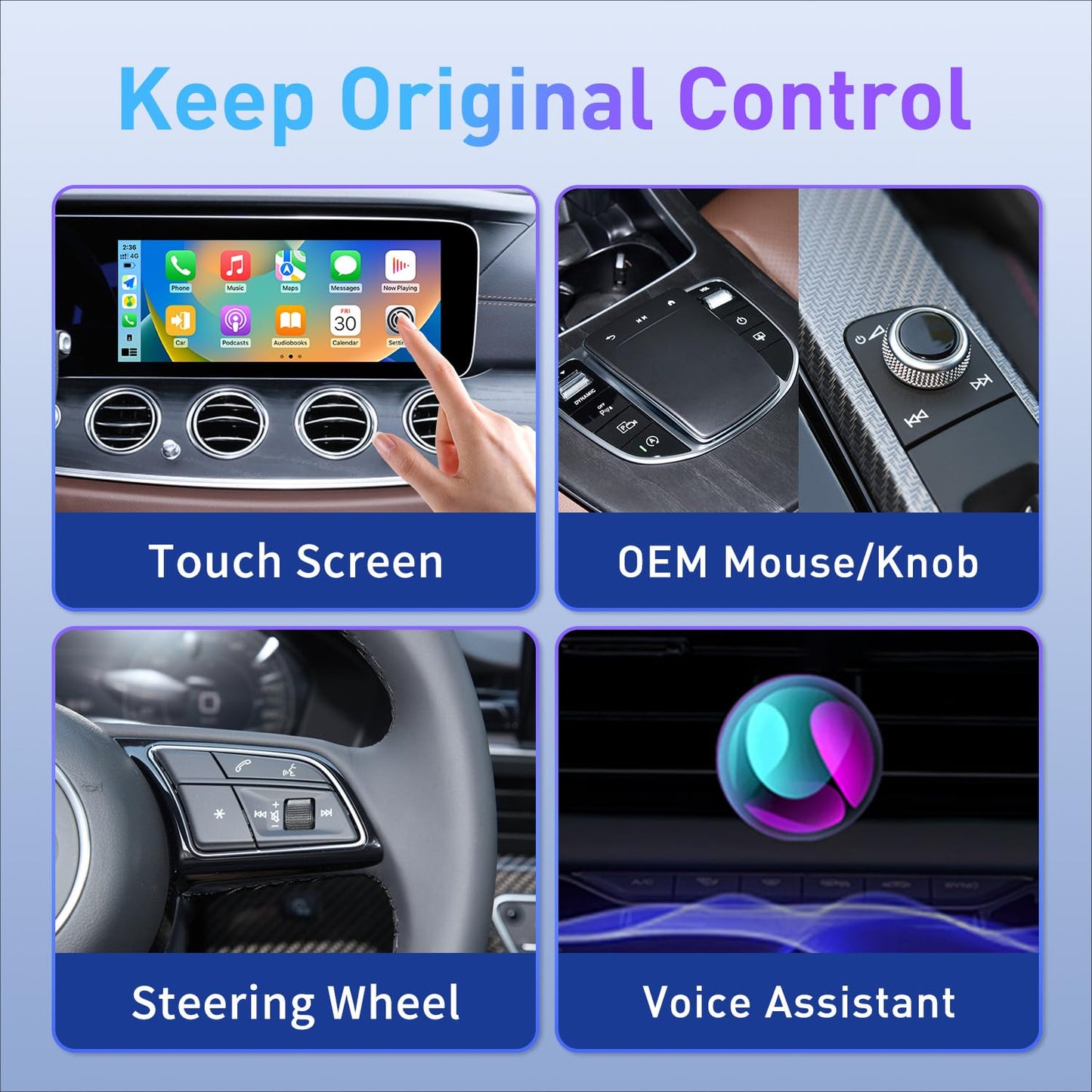 Wireless CarPlay Adapter, Plug and Play Mini Size CarPlay Wireless Adapter with USB A Extension Cable and USB A to USB C Cable, Compatible with iPhone and Cars, Stable Connection and No Latency