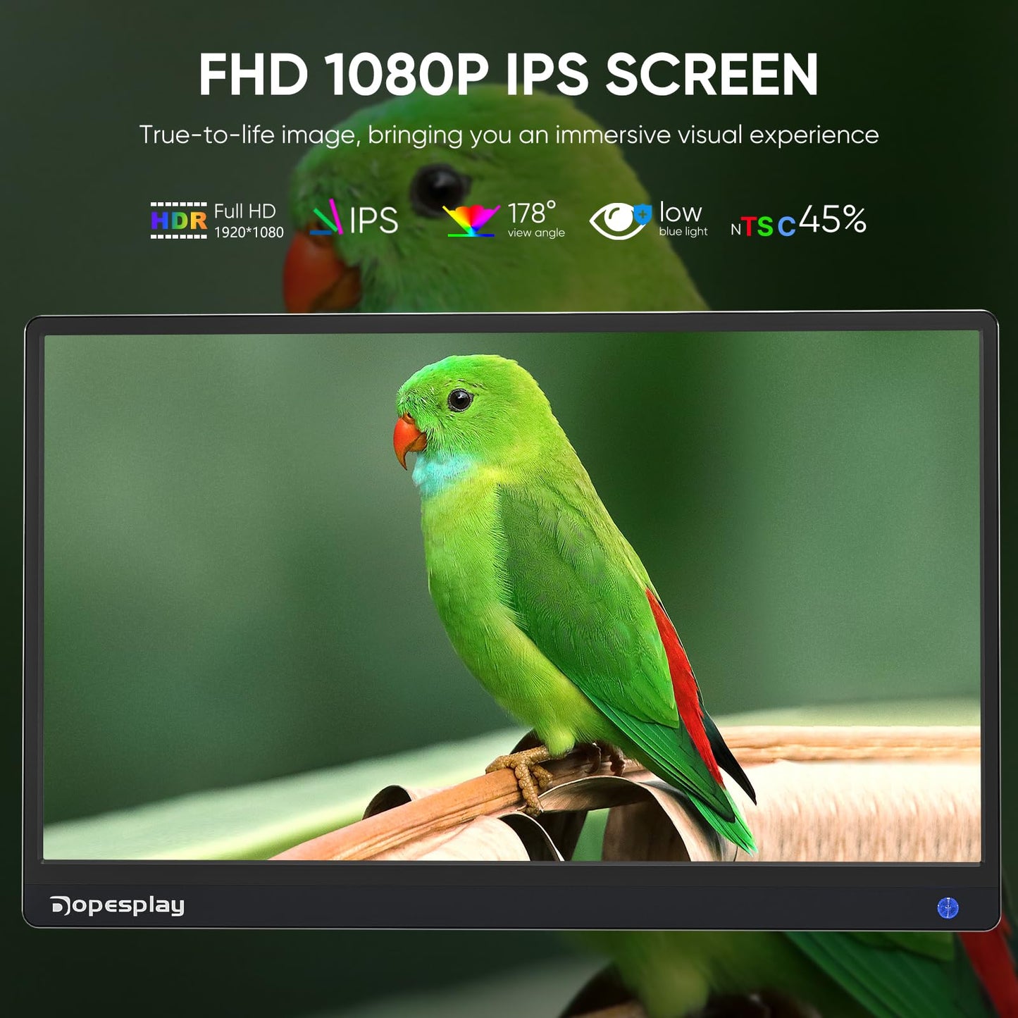 Dopesplay Portable Monitor for Laptop with Touchscreen, 15.6" FHD 1080P Second Laptop Monitor Extender with 5000mAh Battery for Laptops, MacBook, Phones, PS4/5, Xbox, Switch (NO Touch on iPhone)