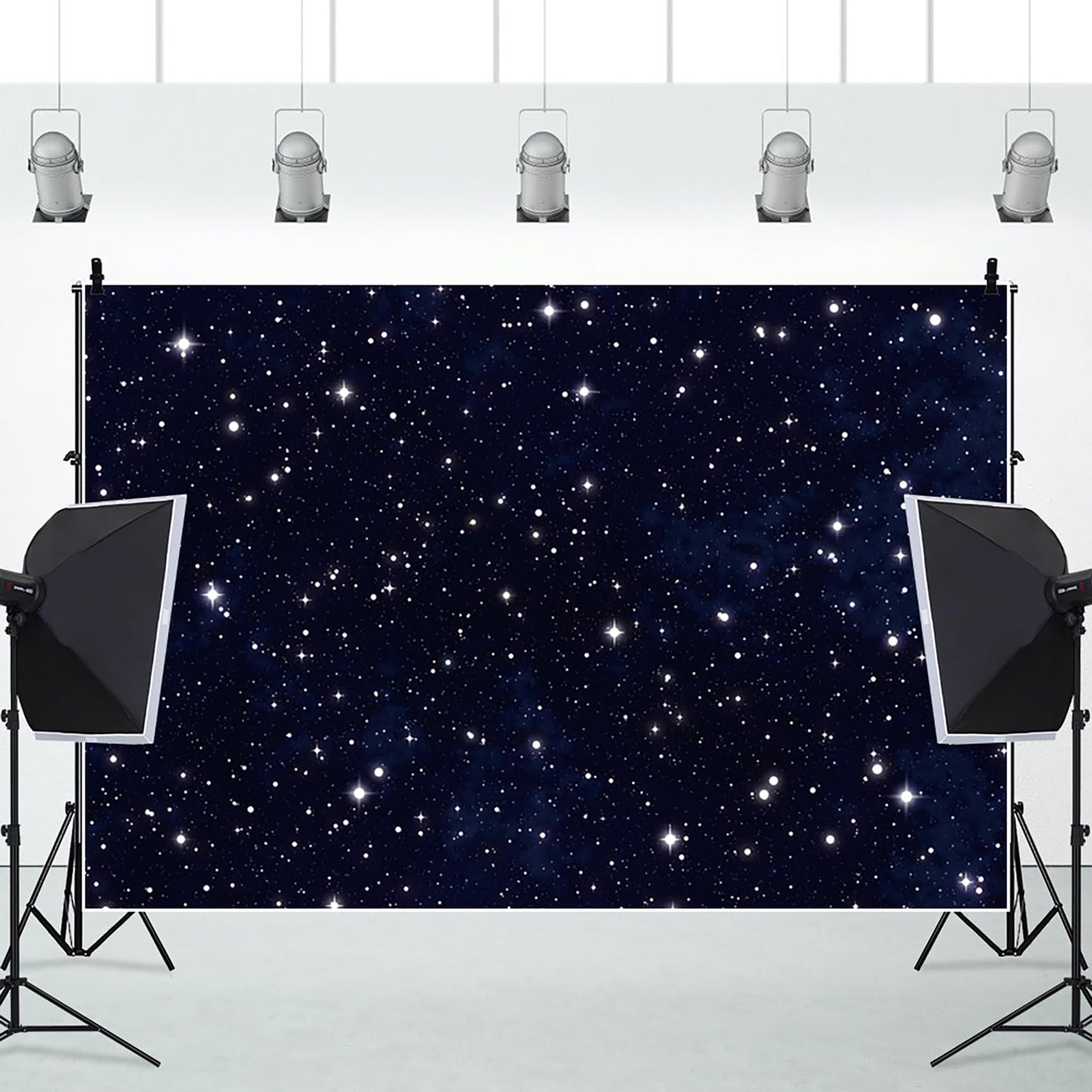 Renaiss 6x4ft Starry Night Sky Photo Backdrop Galaxy Universephotography Background Twinkle Stars Classroom Outer Space Theme Party Decor Kids Birthday Banner Astronauts Artistic Photo Booth Props