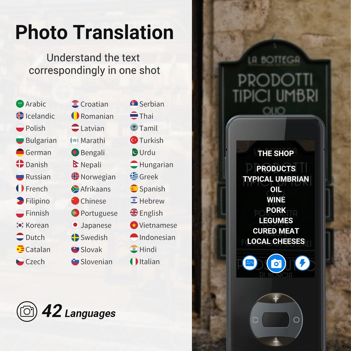 ANFIER Language Translator Device No WiFi Needed Instant Translator 2024 for 144 Languages and Accents AI Electronic Foreign Language Translators W10S Grey