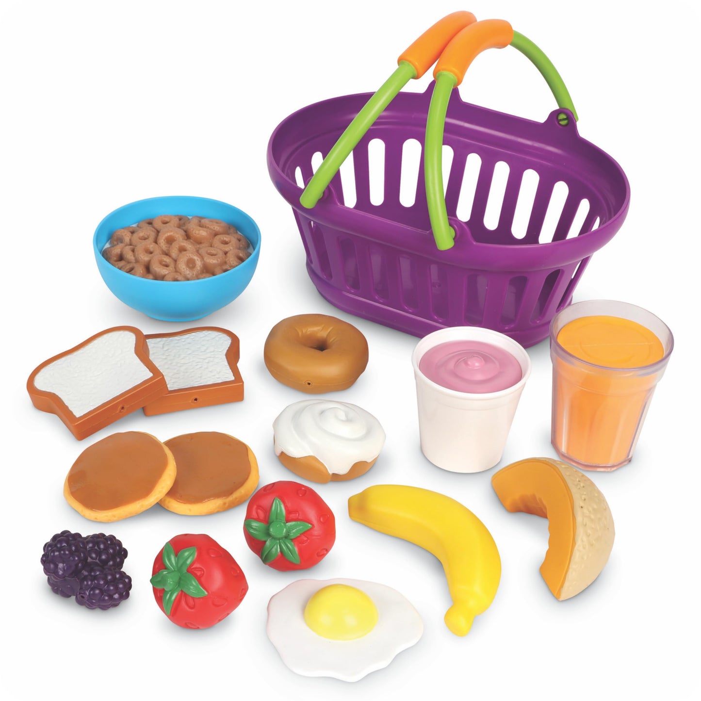 Learning Resources New Sprouts Breakfast Foods Basket - 16 Pieces, Ages 18+ months Pretend Play Food for Toddlers, Toddler Kitchen Toys, Preschool Learning Toys