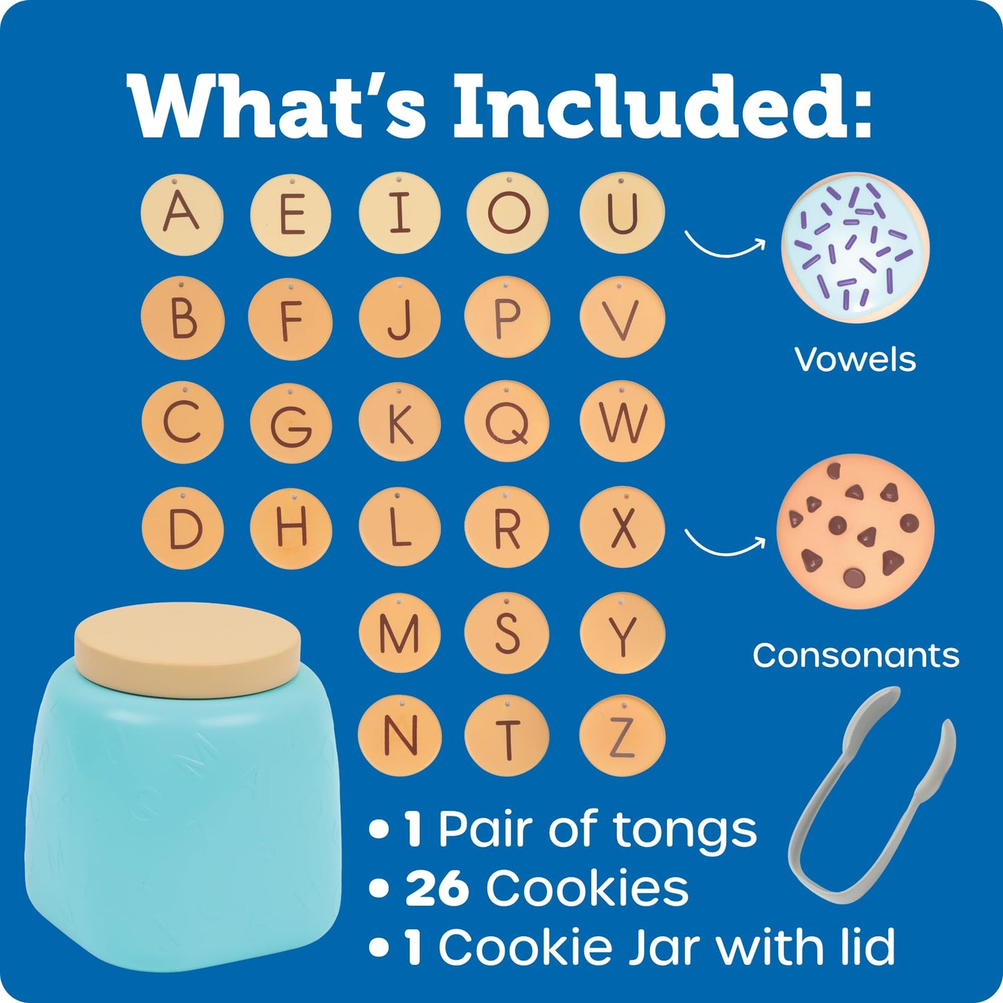 Learning Resources Alphabet Cookie Jar - ABC Toys for Kids, Alphabet Activities, Phonics Practice, Reading Practice, Language Development, Toddler Montessori Toys, Birthday Gifts for Boys and Girls