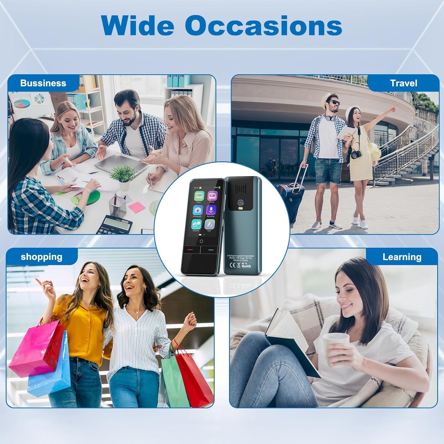 Language Translator Device, Portable Two-Way Instant Translator, High Accuracy Real-Time Translator with 139 Languages Offline Online Voice Photo Translation for Travel, Business and Learning