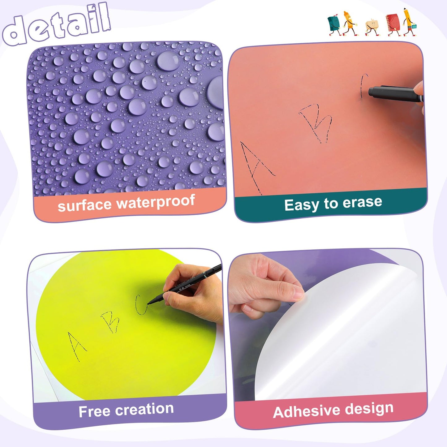 Lincia 24 Pack Colorful Dry Erase Dots Circles Spots for Classroom Table 10.5 Inch Removable Vinyl Desktop Stickers Spots Wall Decals for 100th Day of School Teacher Students Home (Retro Colors)